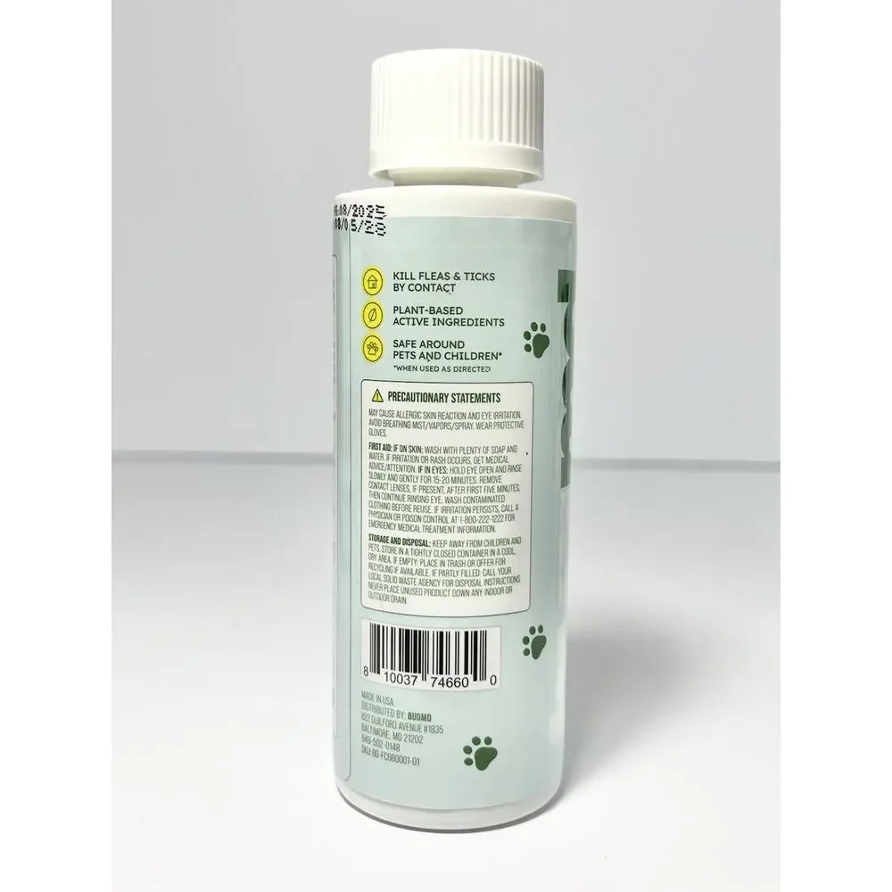 BugMD Pets Flea/Tick Concentrate for Dogs 3.7oz - Set of 8 New Expiration 2028